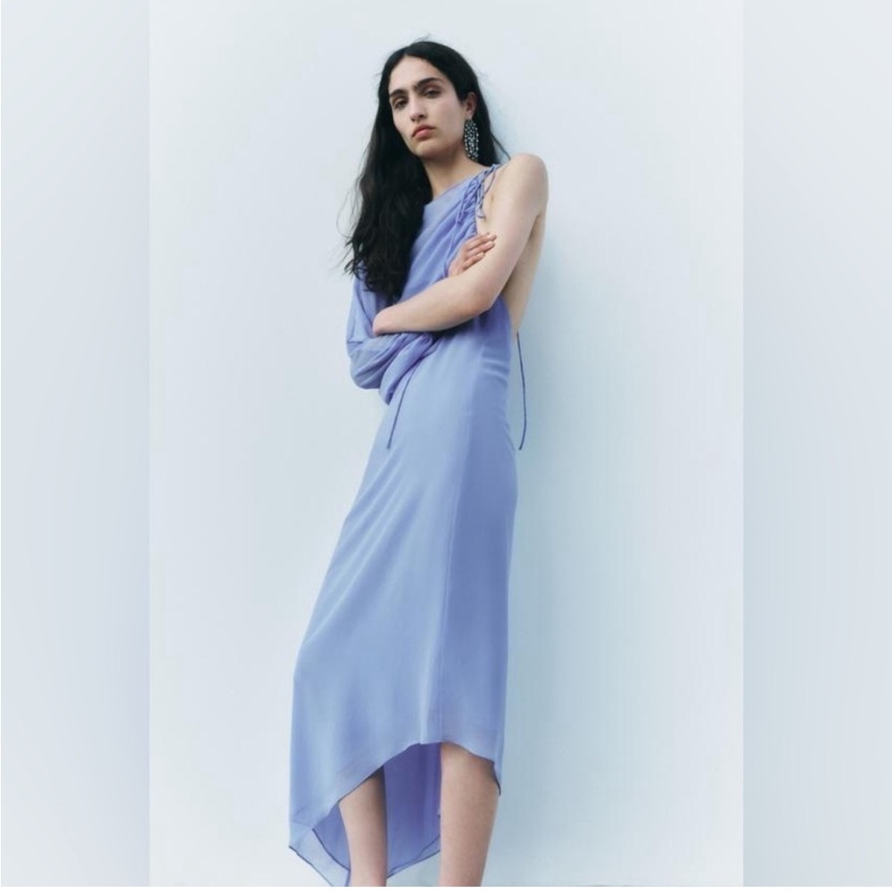 Zara asymmetric cape dress zw collection